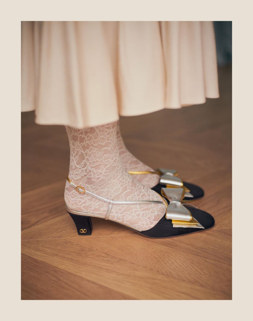 BOWOW SLINGBACK PUMPS IN MOIRÈ FABRIC 45MM - Image 4